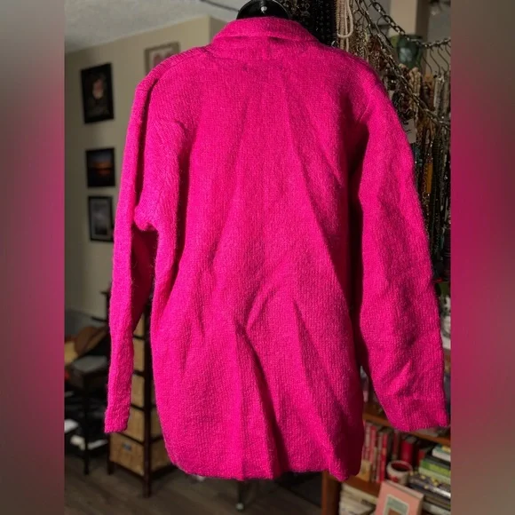 Vintage P.G.E. Mohair Knit Coatigan Blazer • Majestic Magenta • Oversized Luxe - Picture 16 of 17
